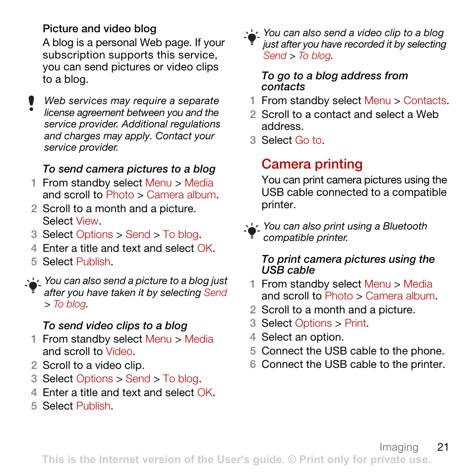 Camera printing | Tannoy CYBER-SHOT C902 User Manual | Page 23 / 82