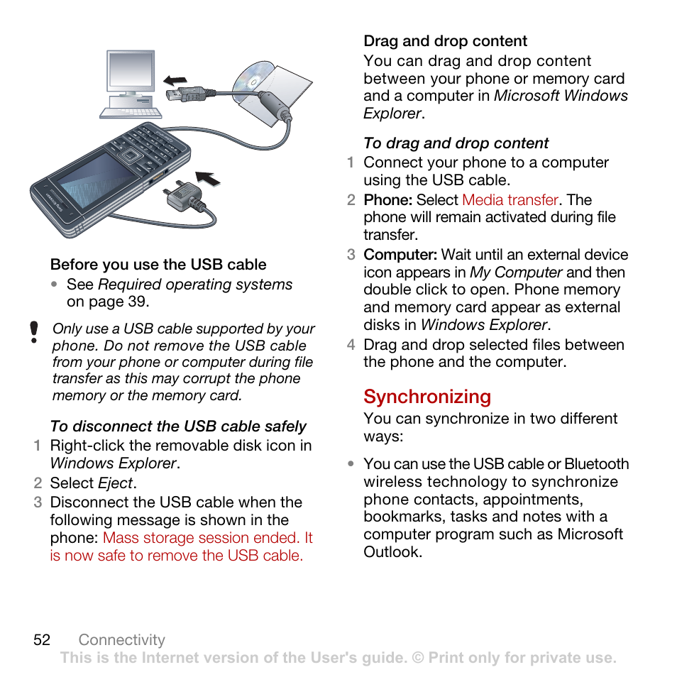 Synchronizing | Tannoy CYBER-SHOT C902 User Manual | Page 54 / 82