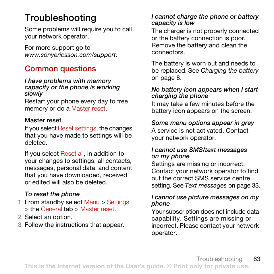 Troubleshooting, Common questions | Tannoy CYBER-SHOT C902 User Manual | Page 65 / 82