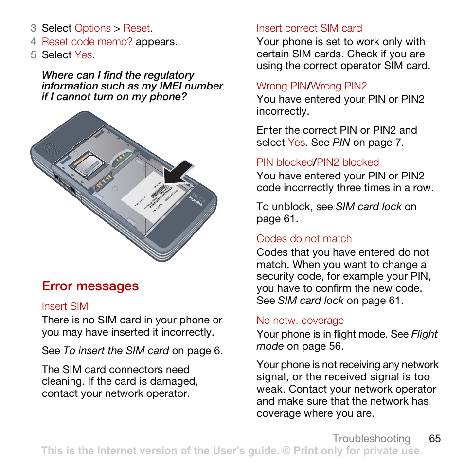 Error messages | Tannoy CYBER-SHOT C902 User Manual | Page 67 / 82