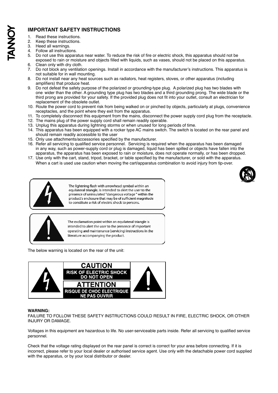 Tannoy TS2 User Manual | Page 2 / 8