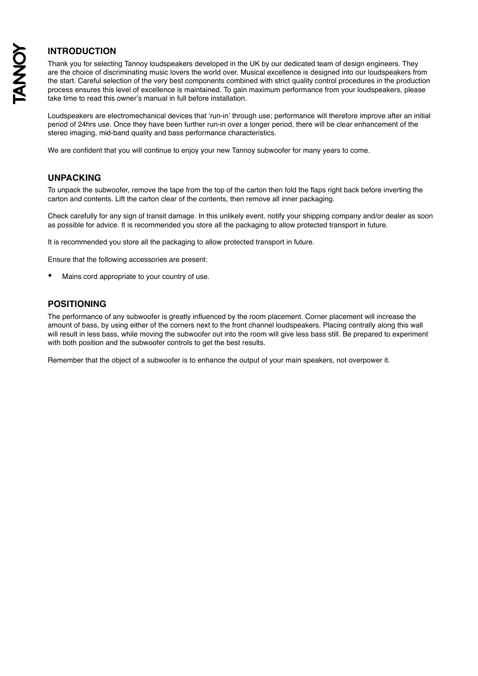 Tannoy TS2 User Manual | Page 4 / 8