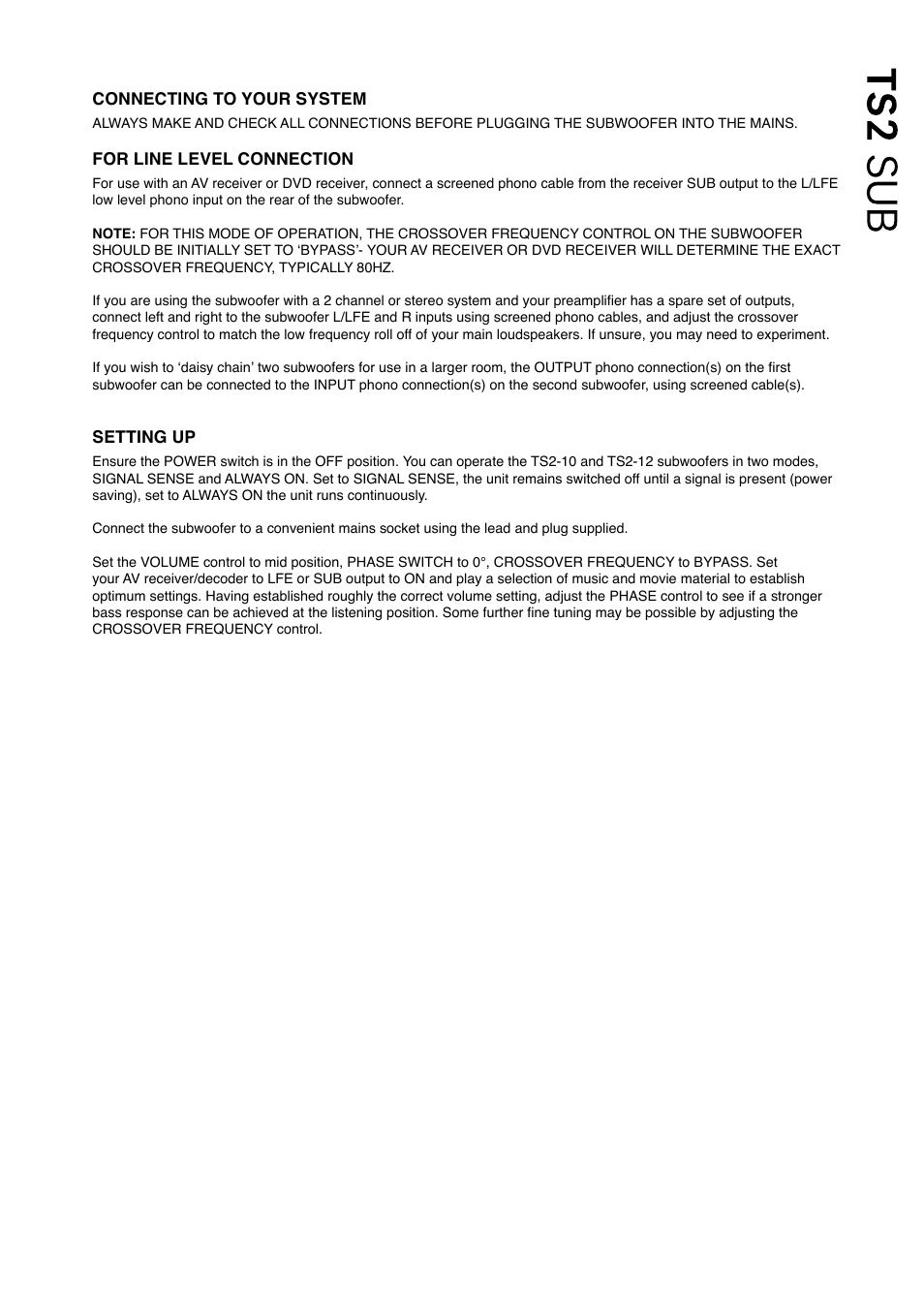 Tannoy TS2 User Manual | Page 5 / 8