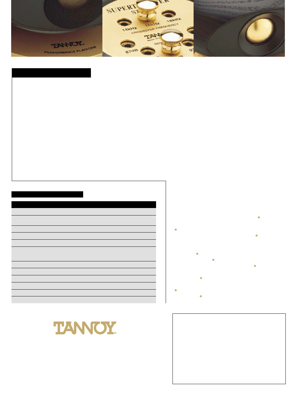 St100 supertweeter | Tannoy ST100 User Manual | Page 2 / 2