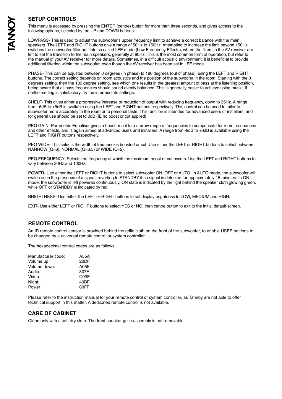 Tannoy Tanoy TS Sub User Manual | Page 6 / 12