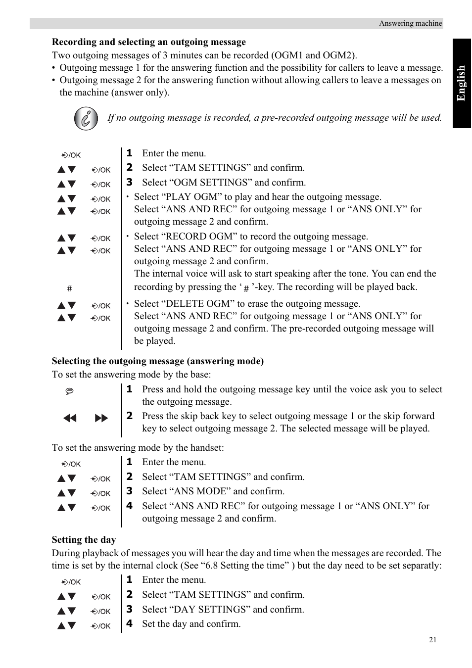 Topcom BUTLER E450 User Manual | Page 21 / 104