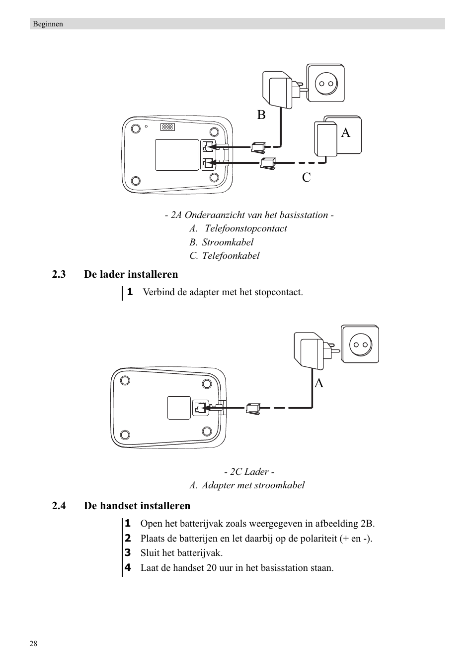 Ba c a | Topcom BUTLER E450 User Manual | Page 28 / 104