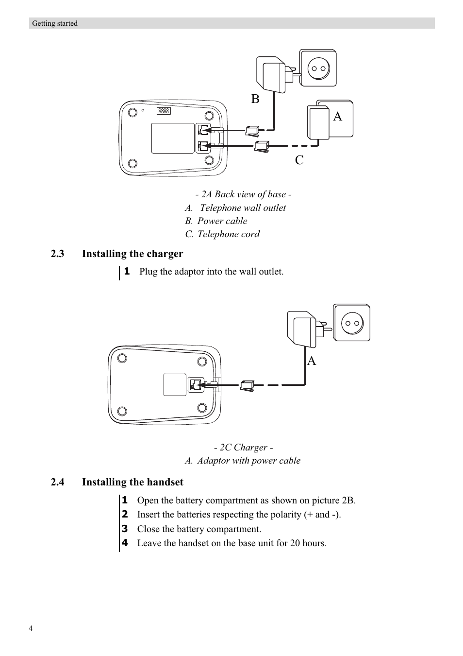 Ba c a | Topcom BUTLER E450 User Manual | Page 4 / 104