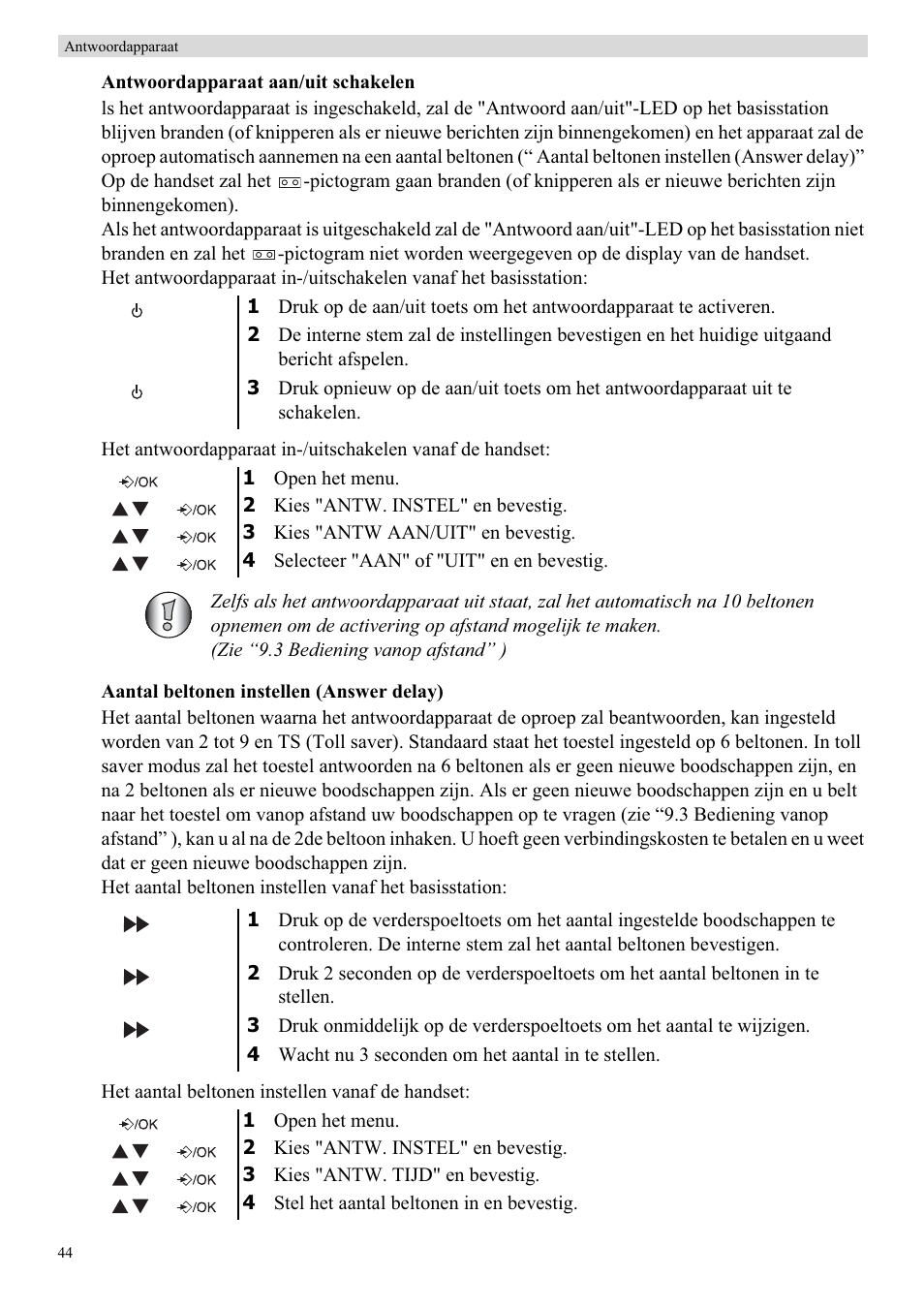 Topcom BUTLER E450 User Manual | Page 44 / 104