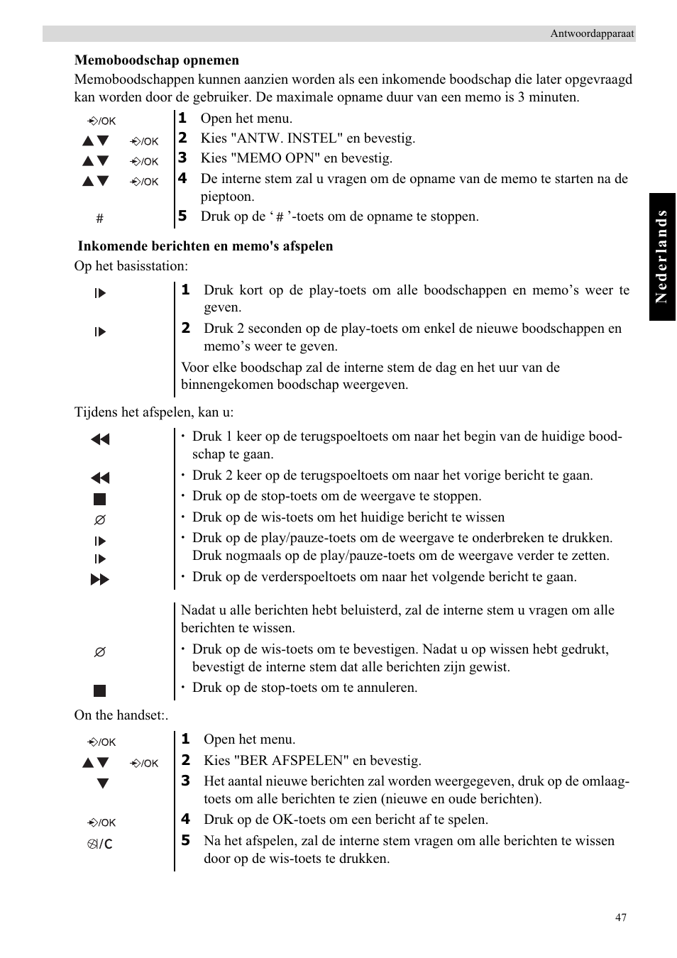 Topcom BUTLER E450 User Manual | Page 47 / 104