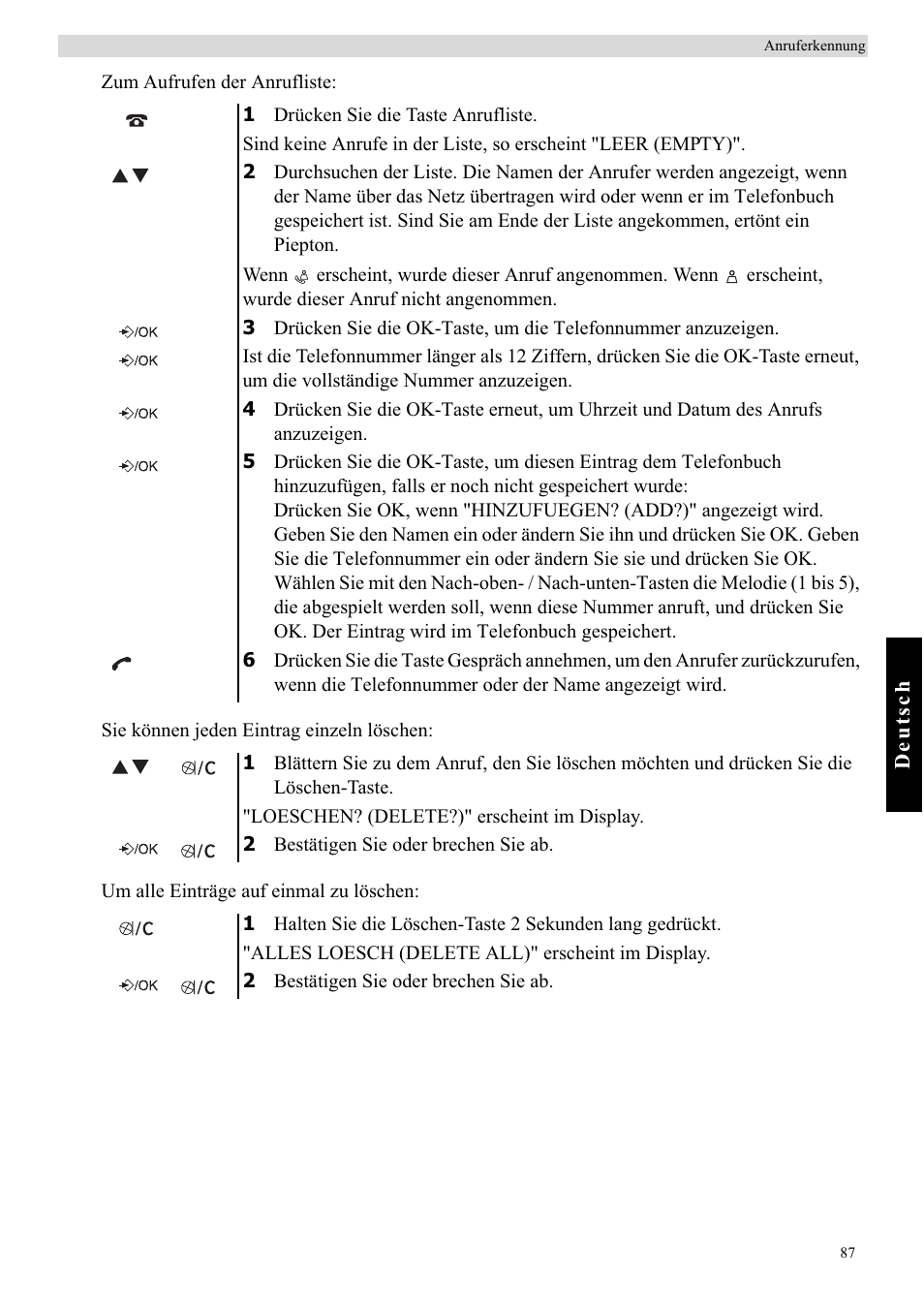 Topcom BUTLER E450 User Manual | Page 87 / 104
