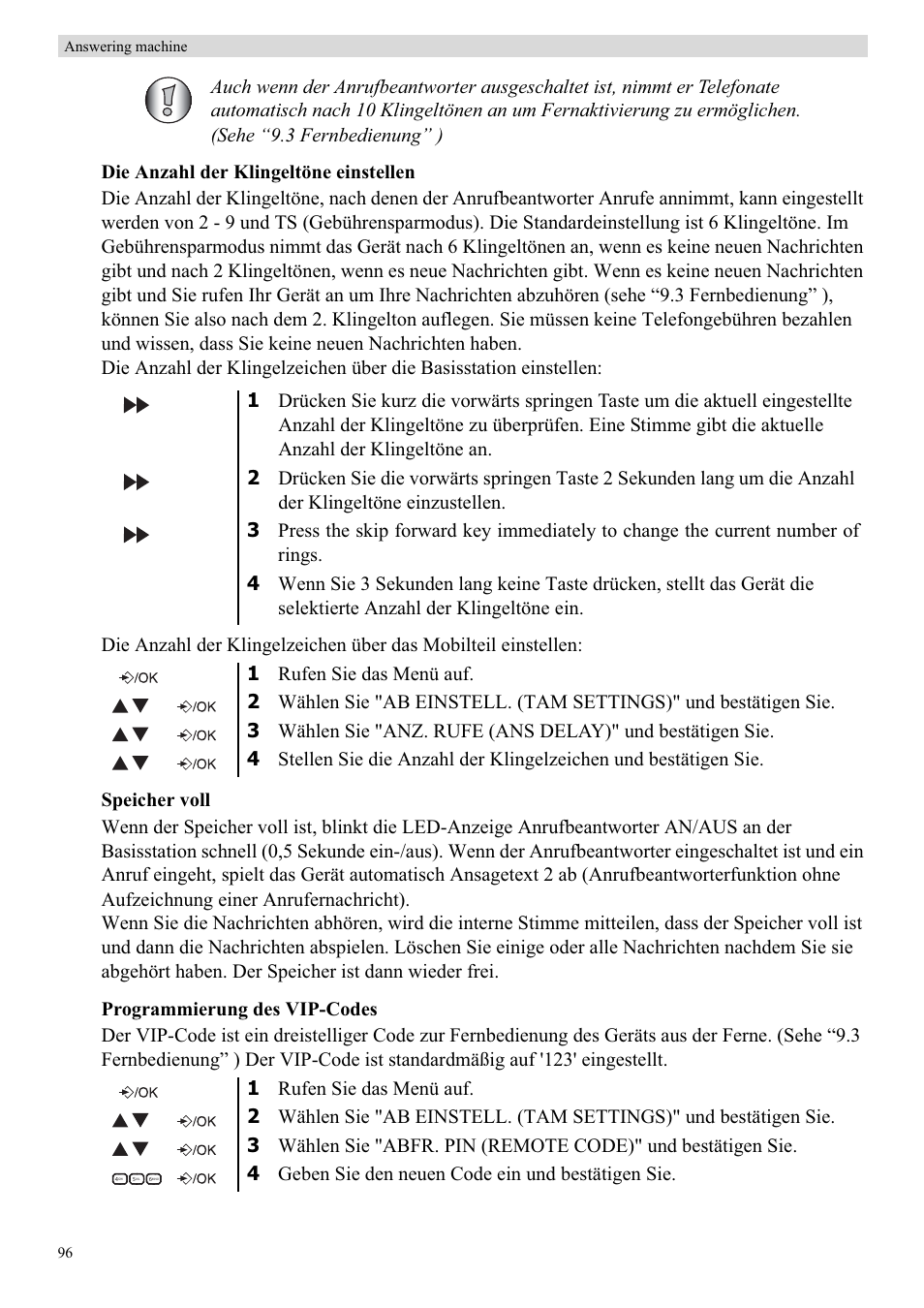 Topcom BUTLER E450 User Manual | Page 96 / 104