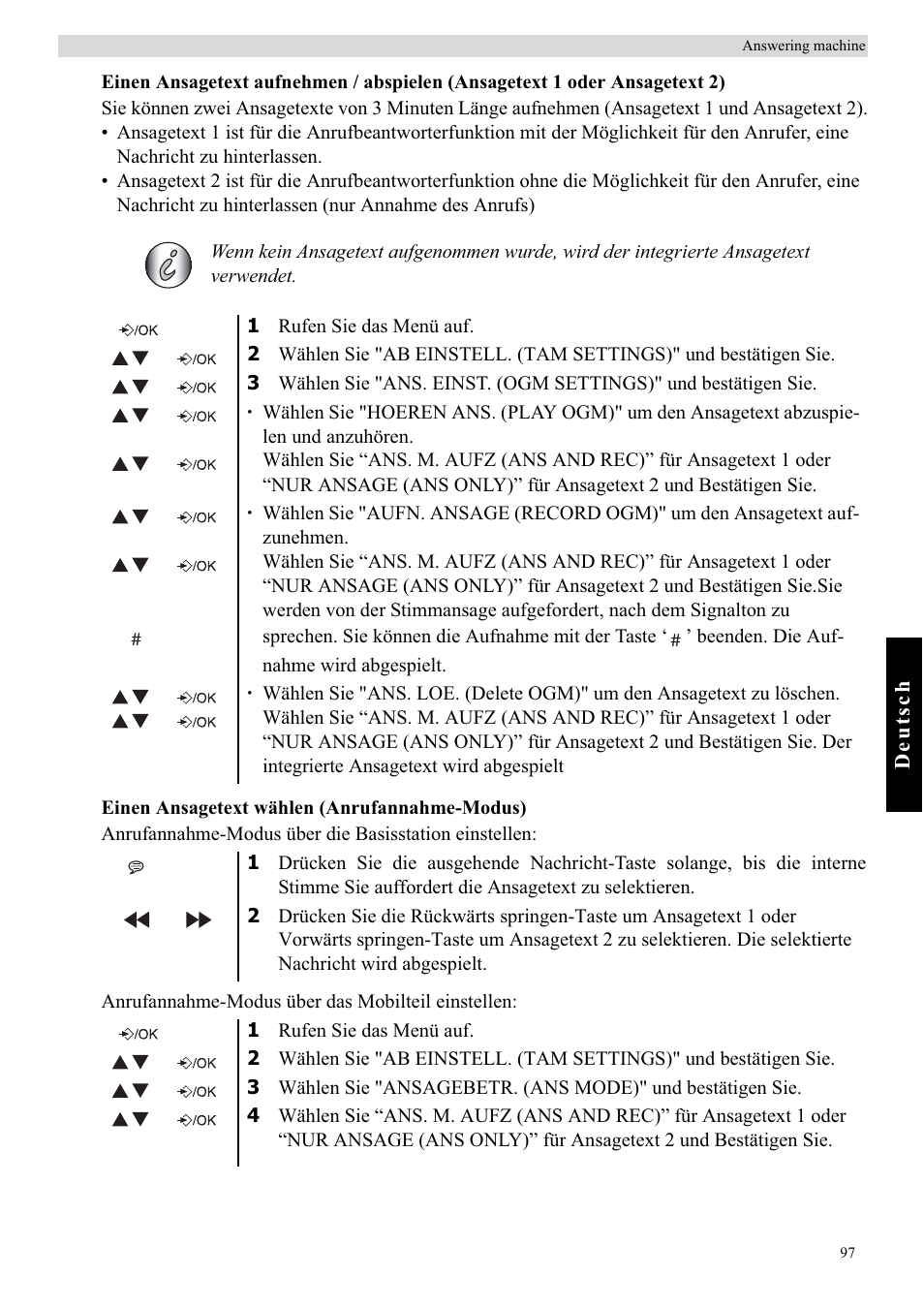 Topcom BUTLER E450 User Manual | Page 97 / 104
