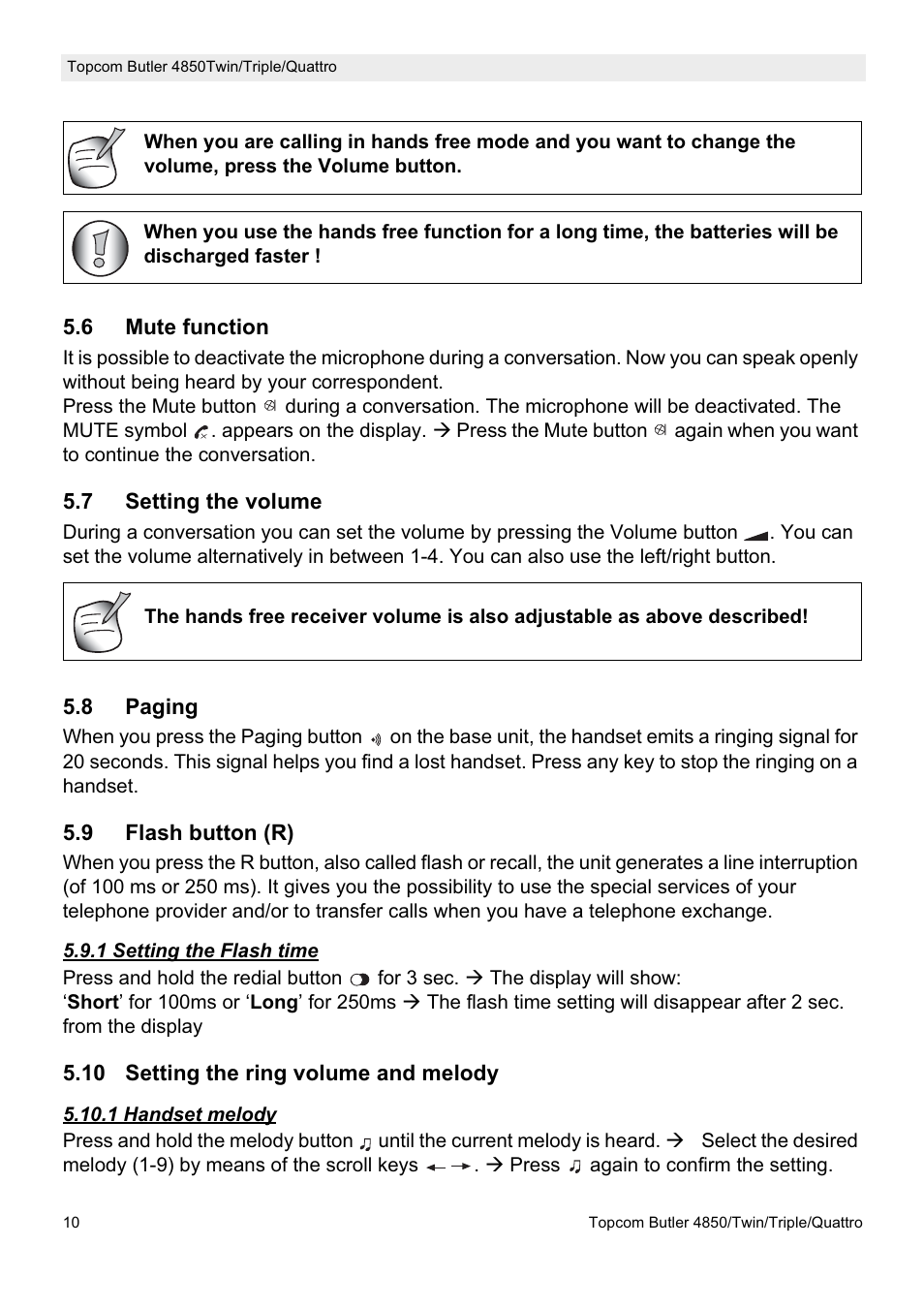 Topcom BUTLER 4850 User Manual | Page 10 / 24