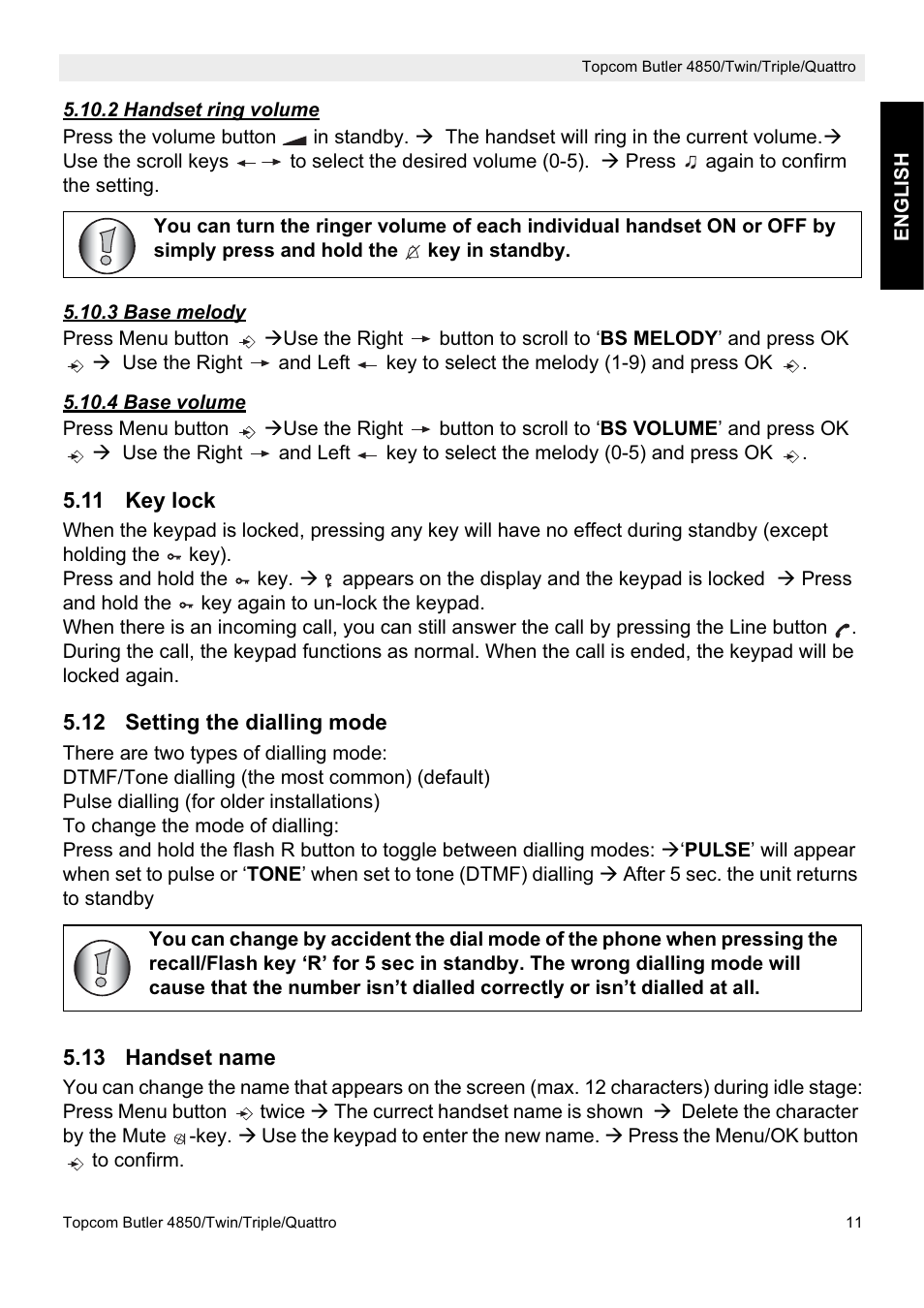 Topcom BUTLER 4850 User Manual | Page 11 / 24