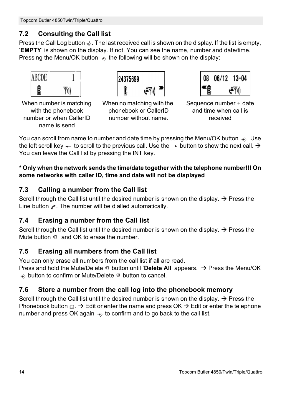 Topcom BUTLER 4850 User Manual | Page 14 / 24