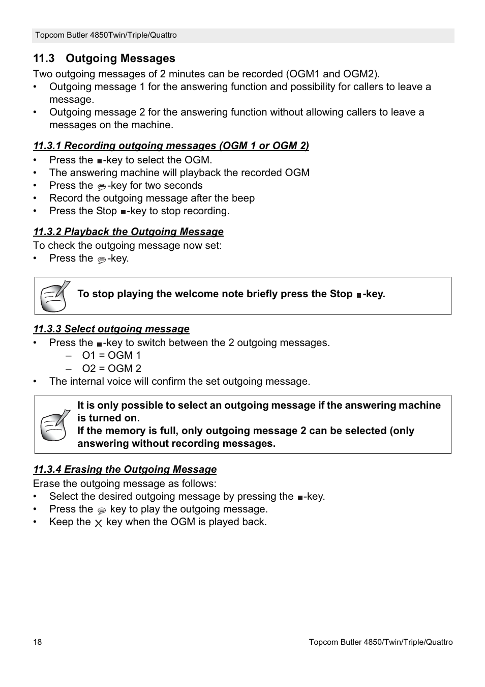 Topcom BUTLER 4850 User Manual | Page 18 / 24