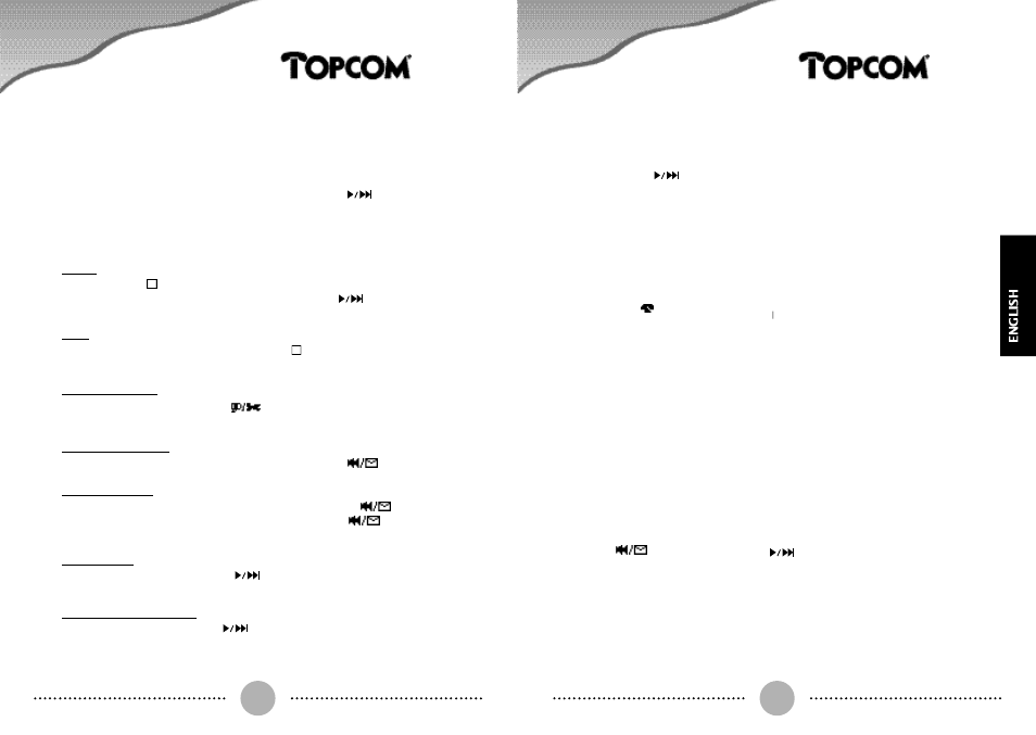 Mira 200, Call screening, Erasing all messages | Topcom MIRA 200 User Manual | Page 14 / 19