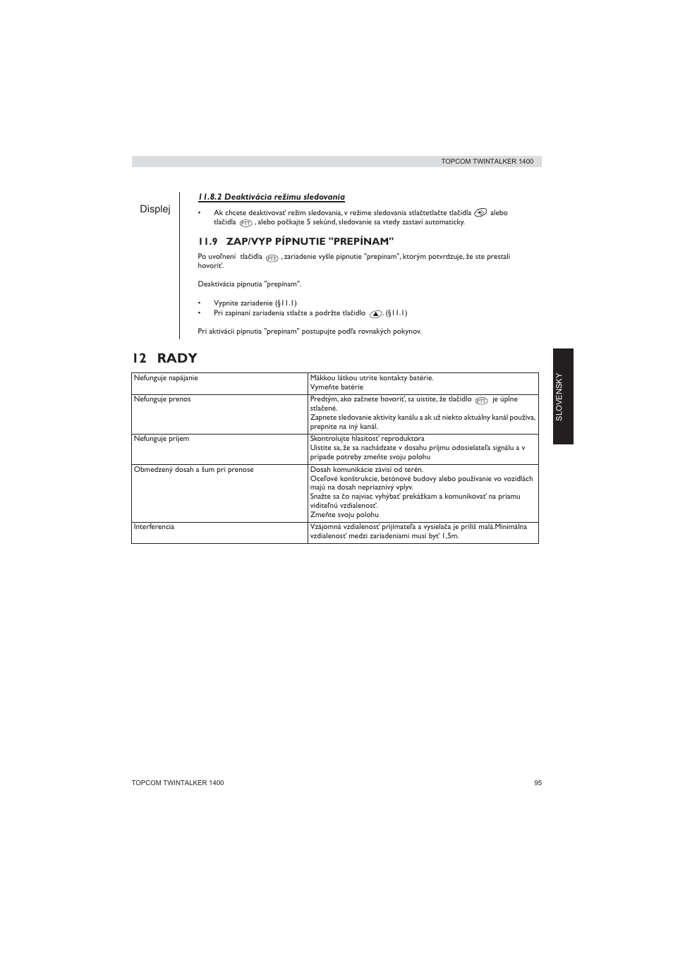 12 rady | Topcom Twintalker 1400 User Manual | Page 95 / 100