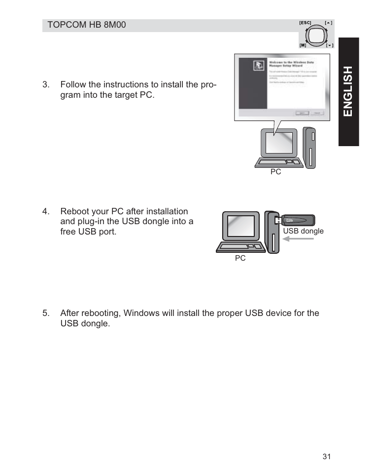 Engl ish | Topcom HB 8M00 User Manual | Page 31 / 40