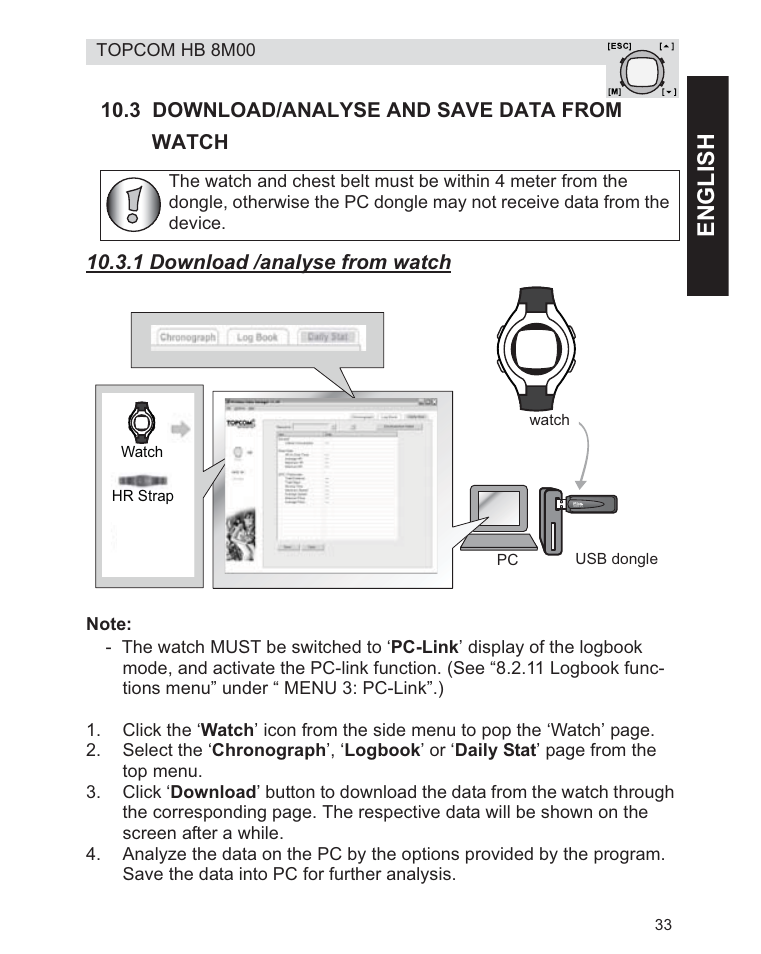 Engl ish | Topcom HB 8M00 User Manual | Page 33 / 40