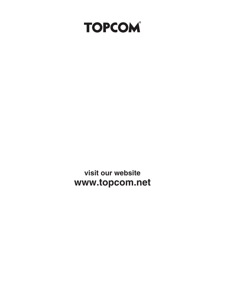 Topcom HB 8M00 User Manual | Page 40 / 40
