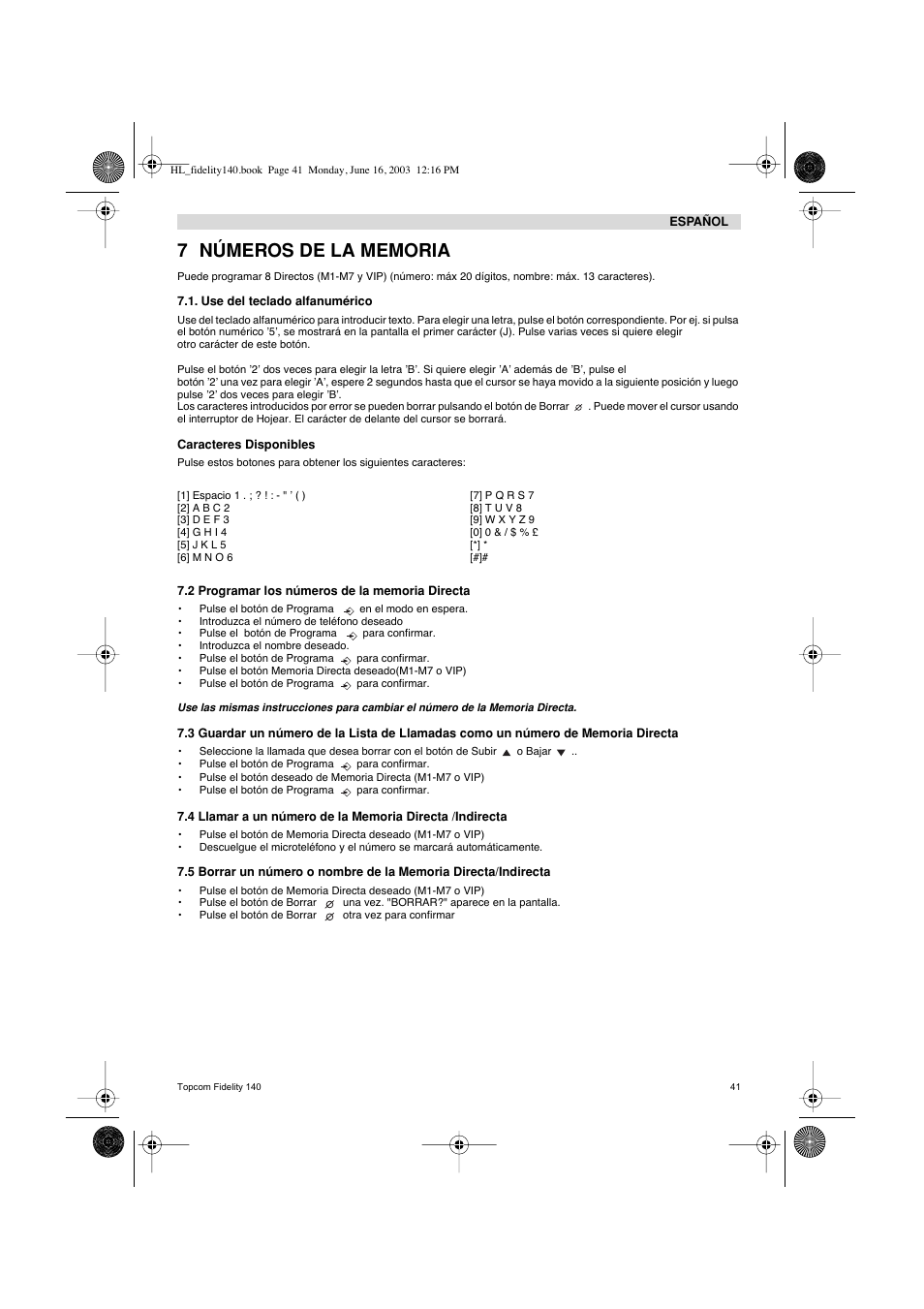 Topcom FIDELITY 140 User Manual | Page 41 / 60