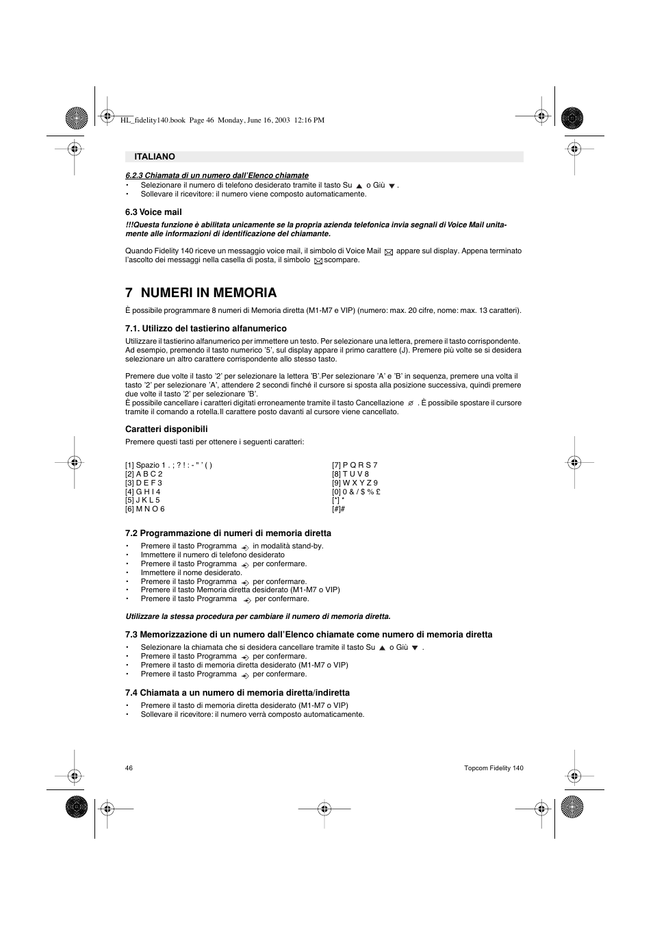 Topcom FIDELITY 140 User Manual | Page 46 / 60