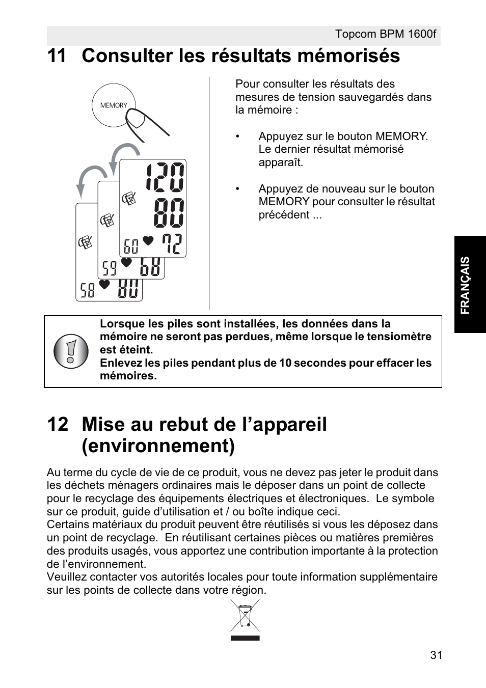 Topcom BPM ARM 1600F User Manual | Page 31 / 96