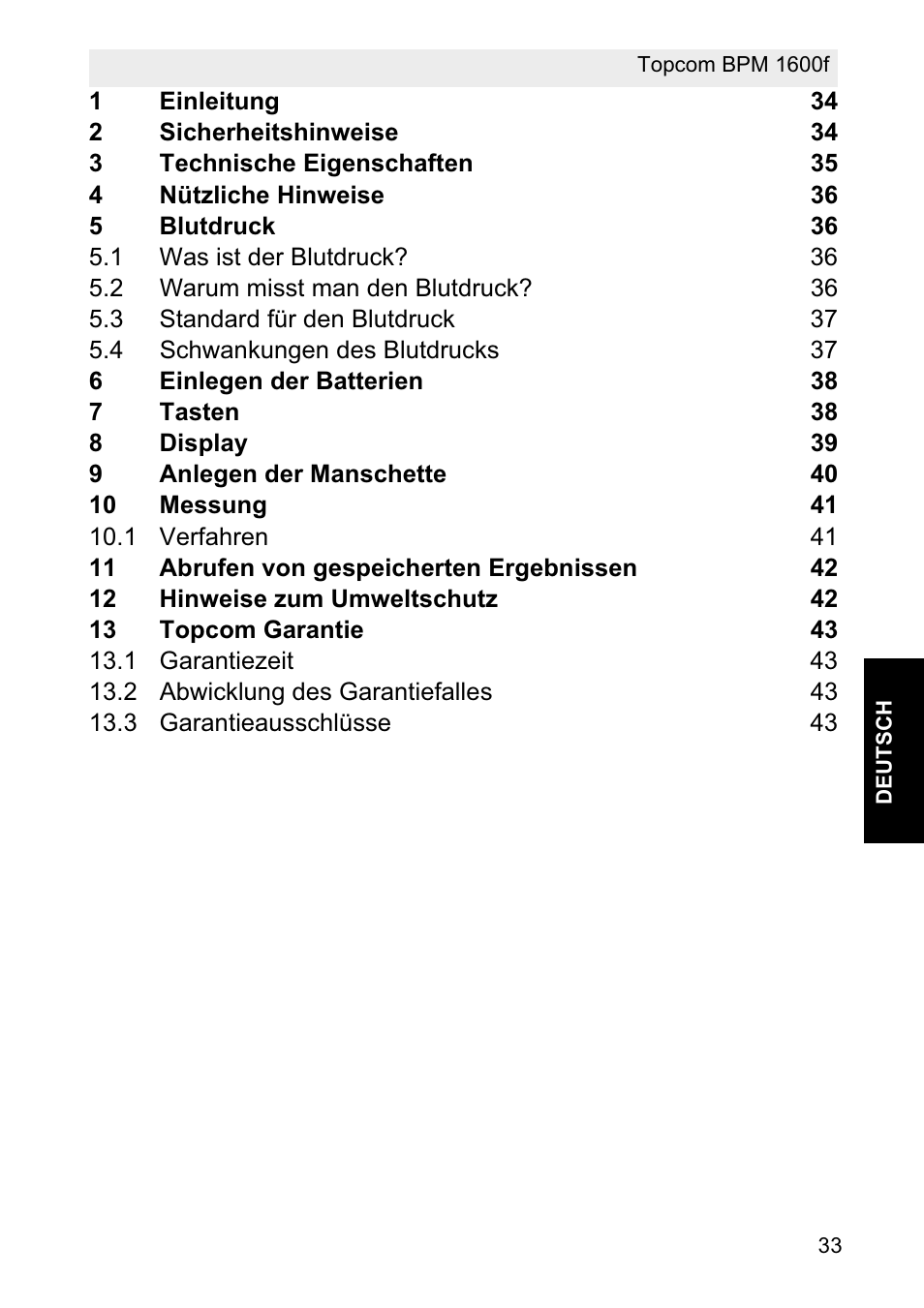 Topcom BPM ARM 1600F User Manual | Page 33 / 96