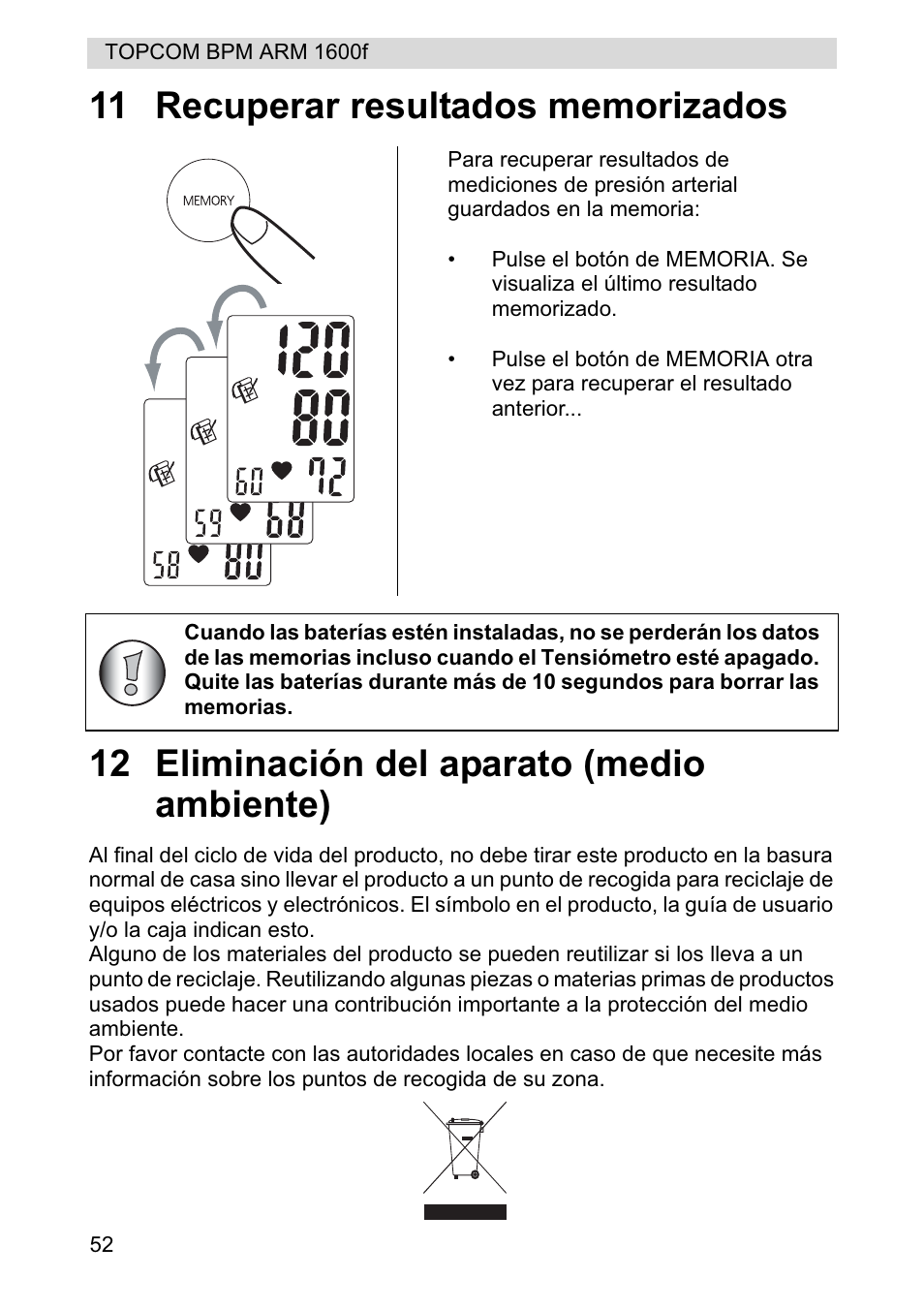 Topcom BPM ARM 1600F User Manual | Page 52 / 96