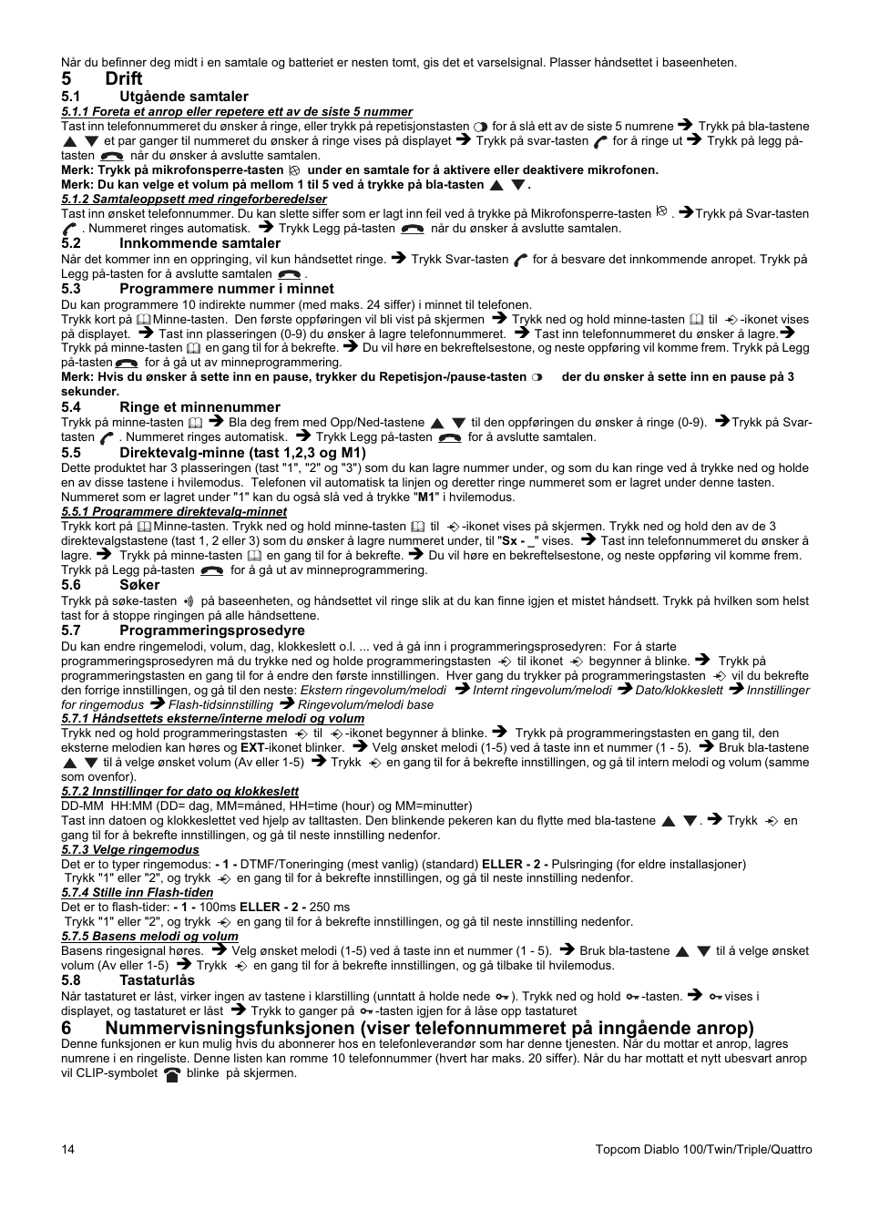 5drift | Topcom DIABLO 100 User Manual | Page 14 / 36