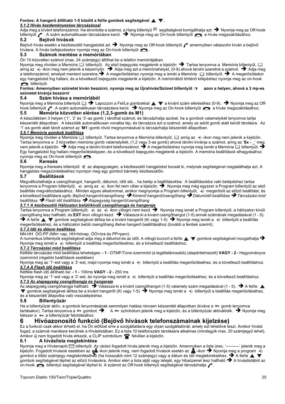 Topcom DIABLO 100 User Manual | Page 25 / 36