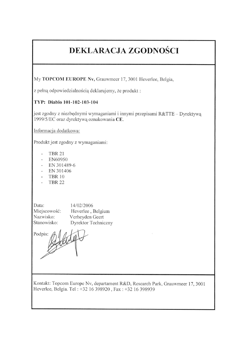 Topcom DIABLO 100 User Manual | Page 35 / 36