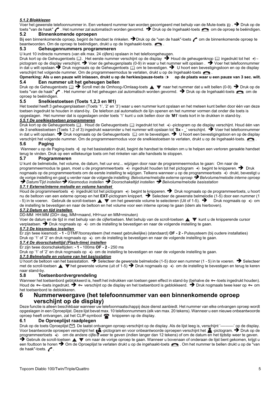 Topcom DIABLO 100 User Manual | Page 5 / 36