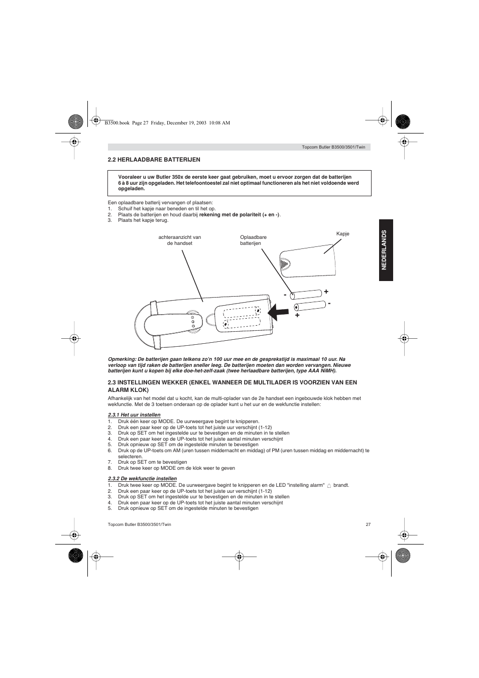 Topcom BUTLER 3500 User Manual | Page 27 / 96