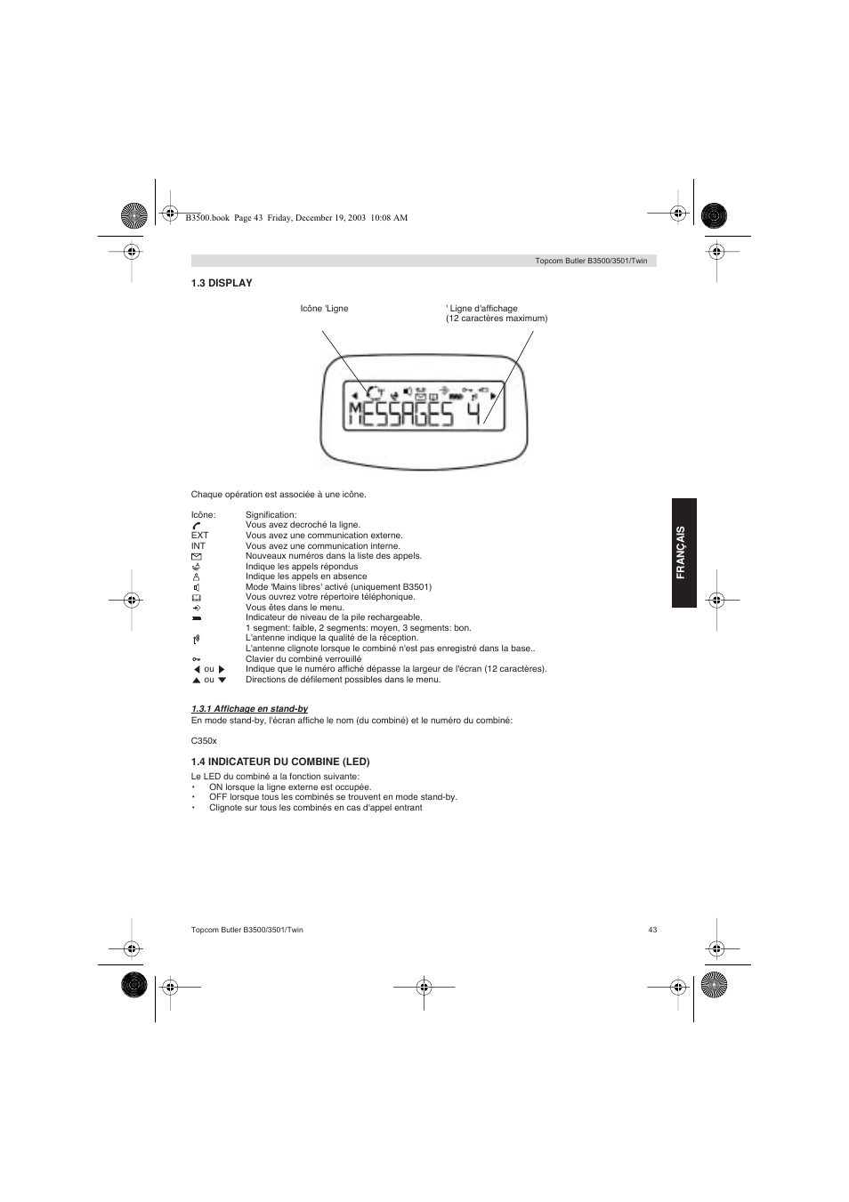 Topcom BUTLER 3500 User Manual | Page 43 / 96