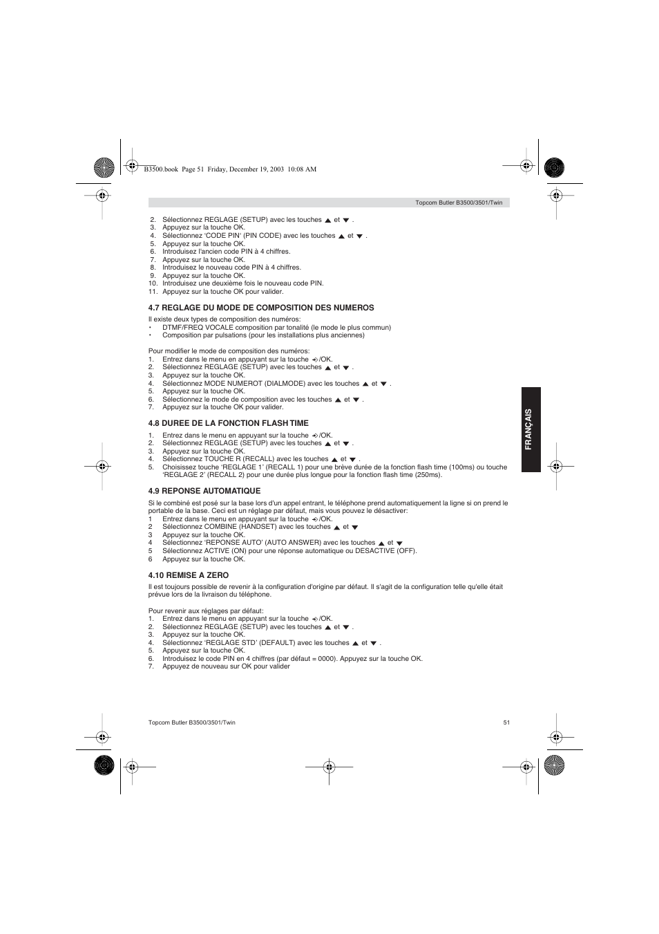 Topcom BUTLER 3500 User Manual | Page 51 / 96