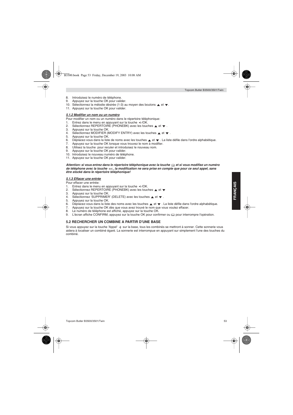 Topcom BUTLER 3500 User Manual | Page 53 / 96