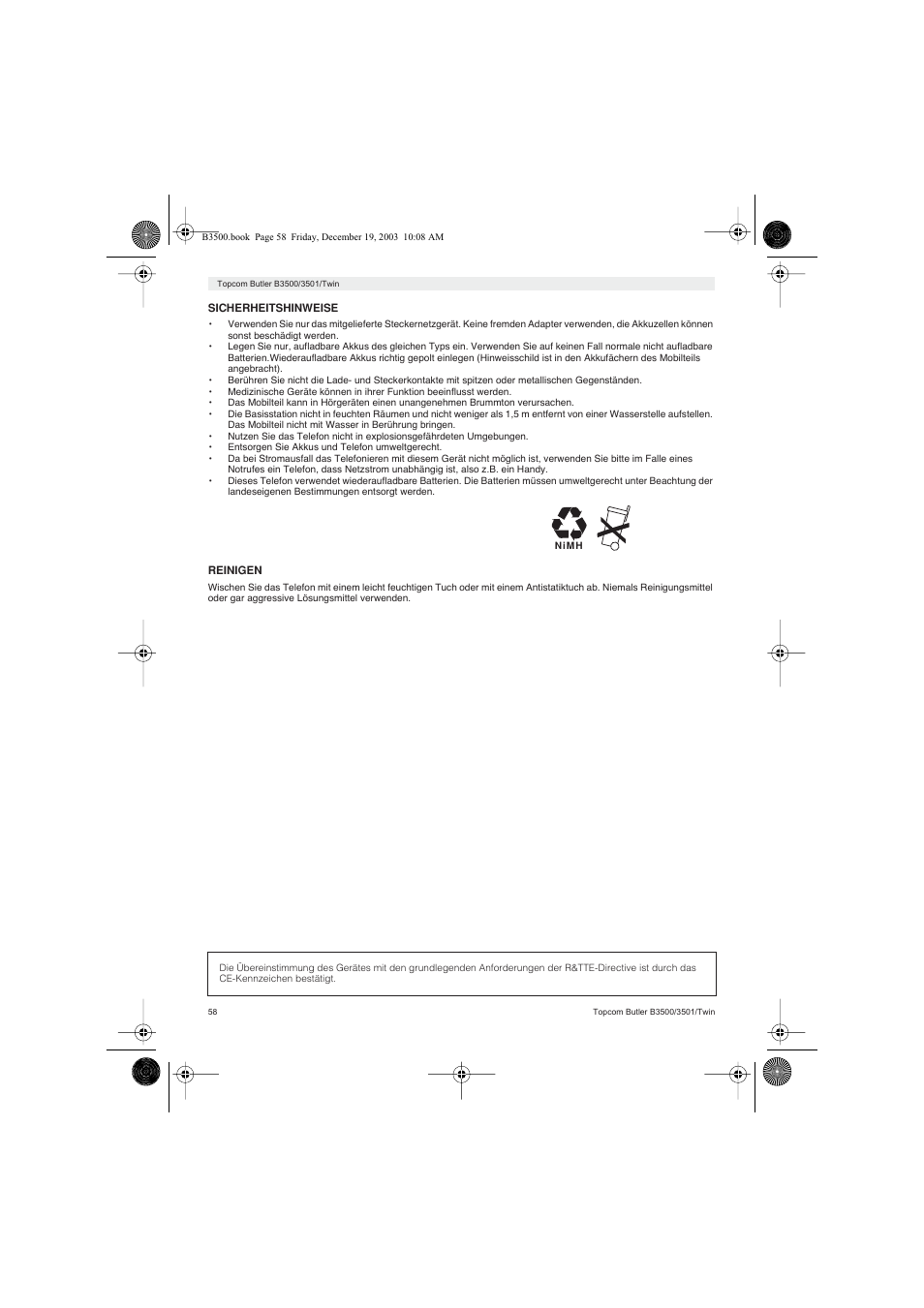 Topcom BUTLER 3500 User Manual | Page 58 / 96