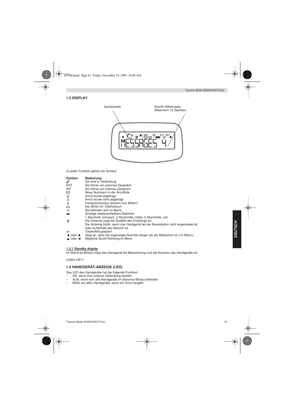 Topcom BUTLER 3500 User Manual | Page 61 / 96