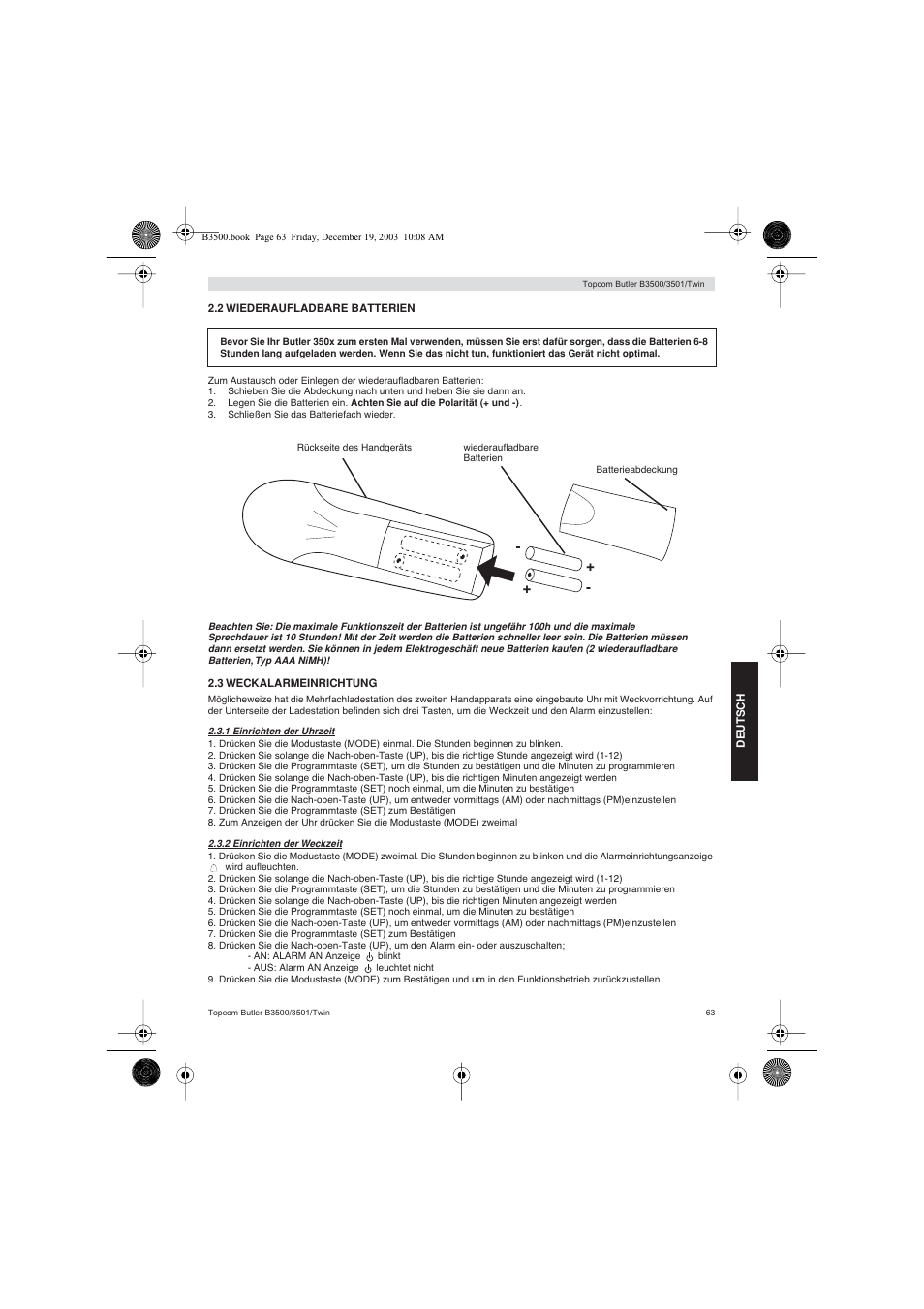 Topcom BUTLER 3500 User Manual | Page 63 / 96