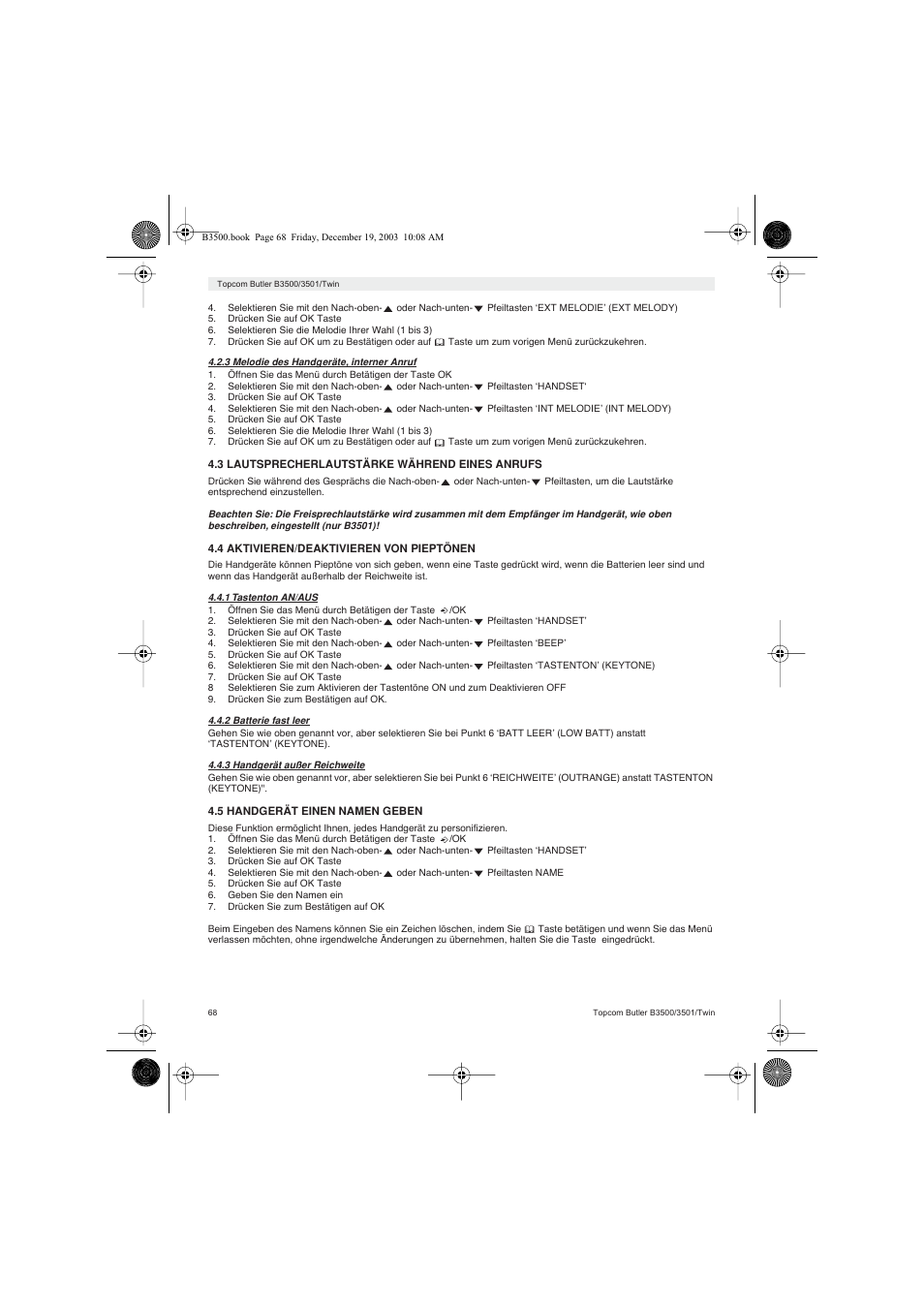 Topcom BUTLER 3500 User Manual | Page 68 / 96