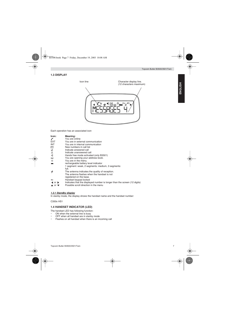 Topcom BUTLER 3500 User Manual | Page 7 / 96