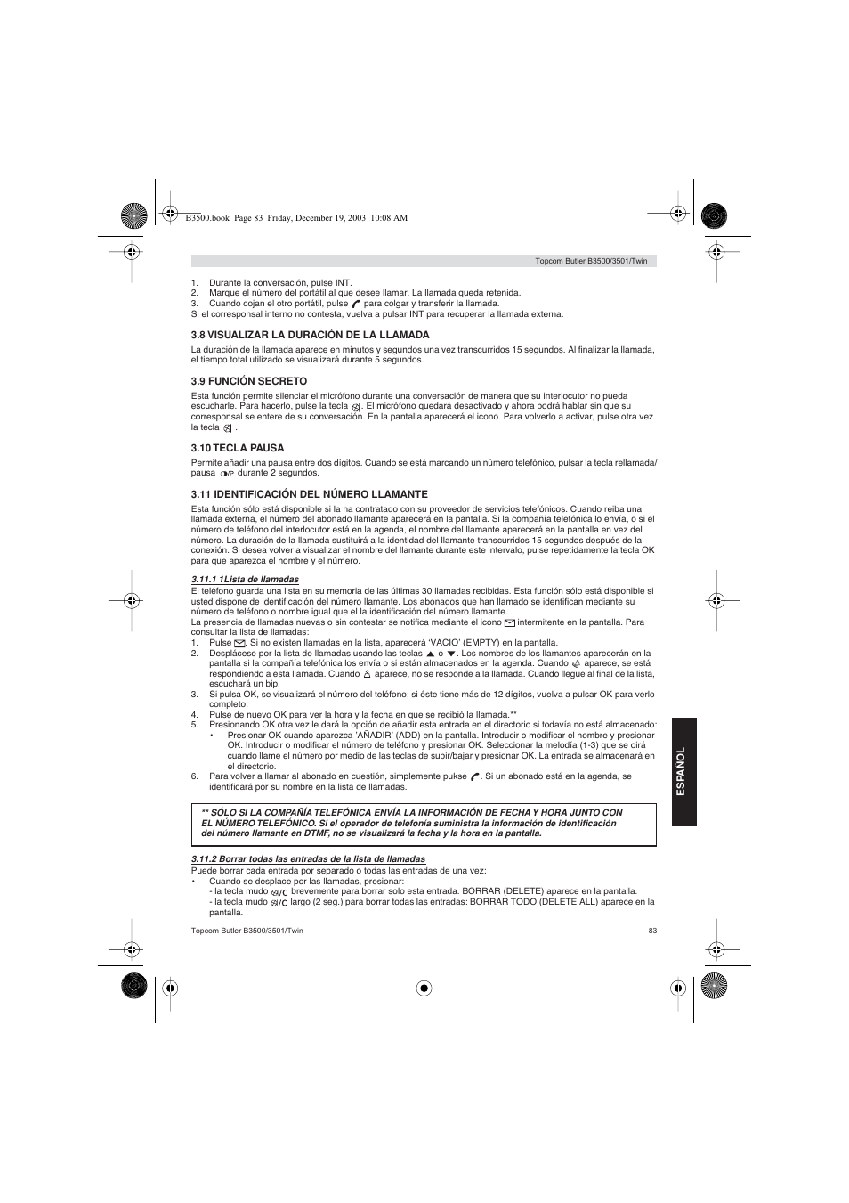 Topcom BUTLER 3500 User Manual | Page 83 / 96
