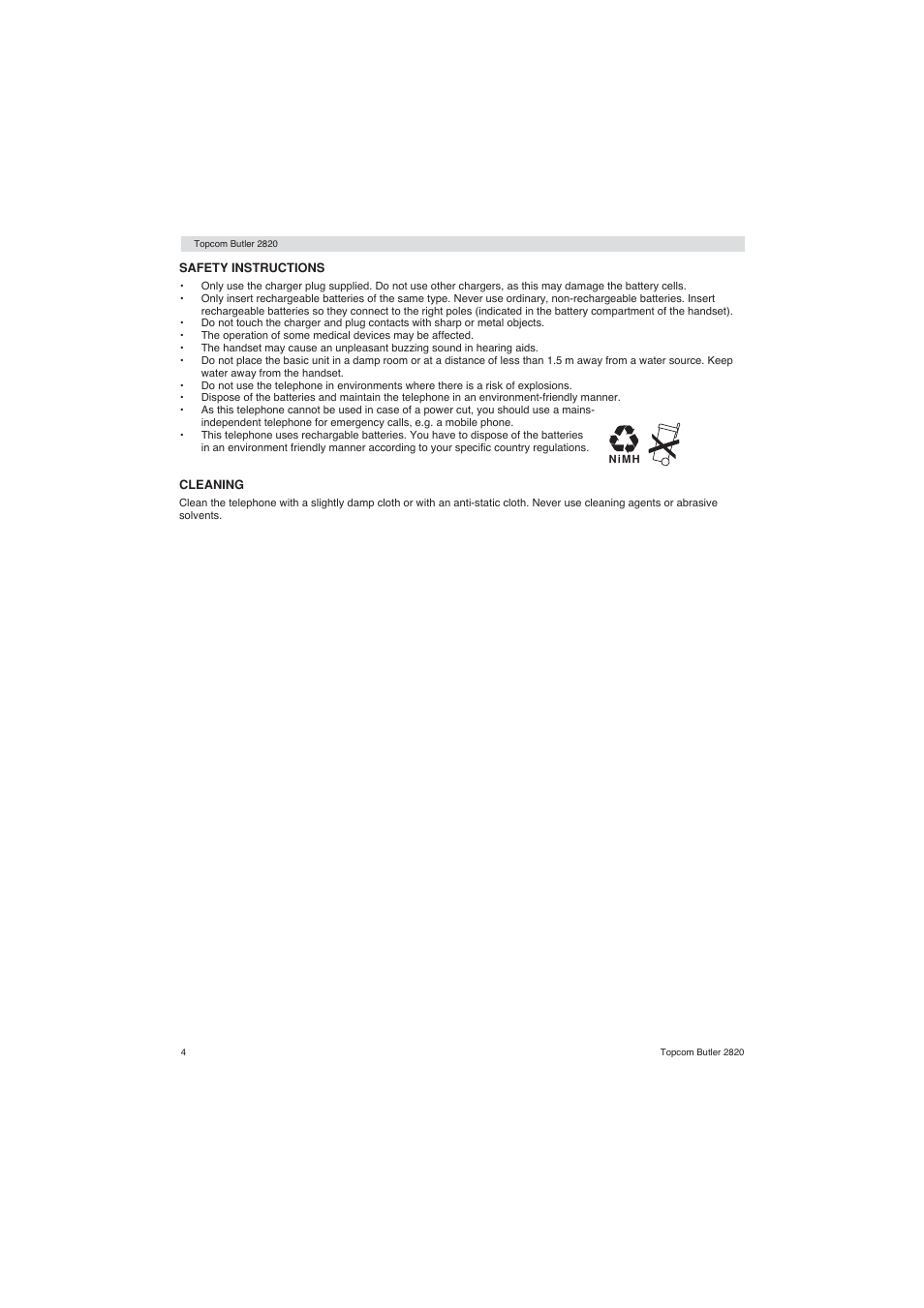 Topcom BUTLER 2820 User Manual | Page 4 / 56