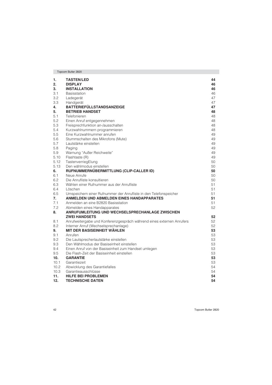 Topcom BUTLER 2820 User Manual | Page 42 / 56