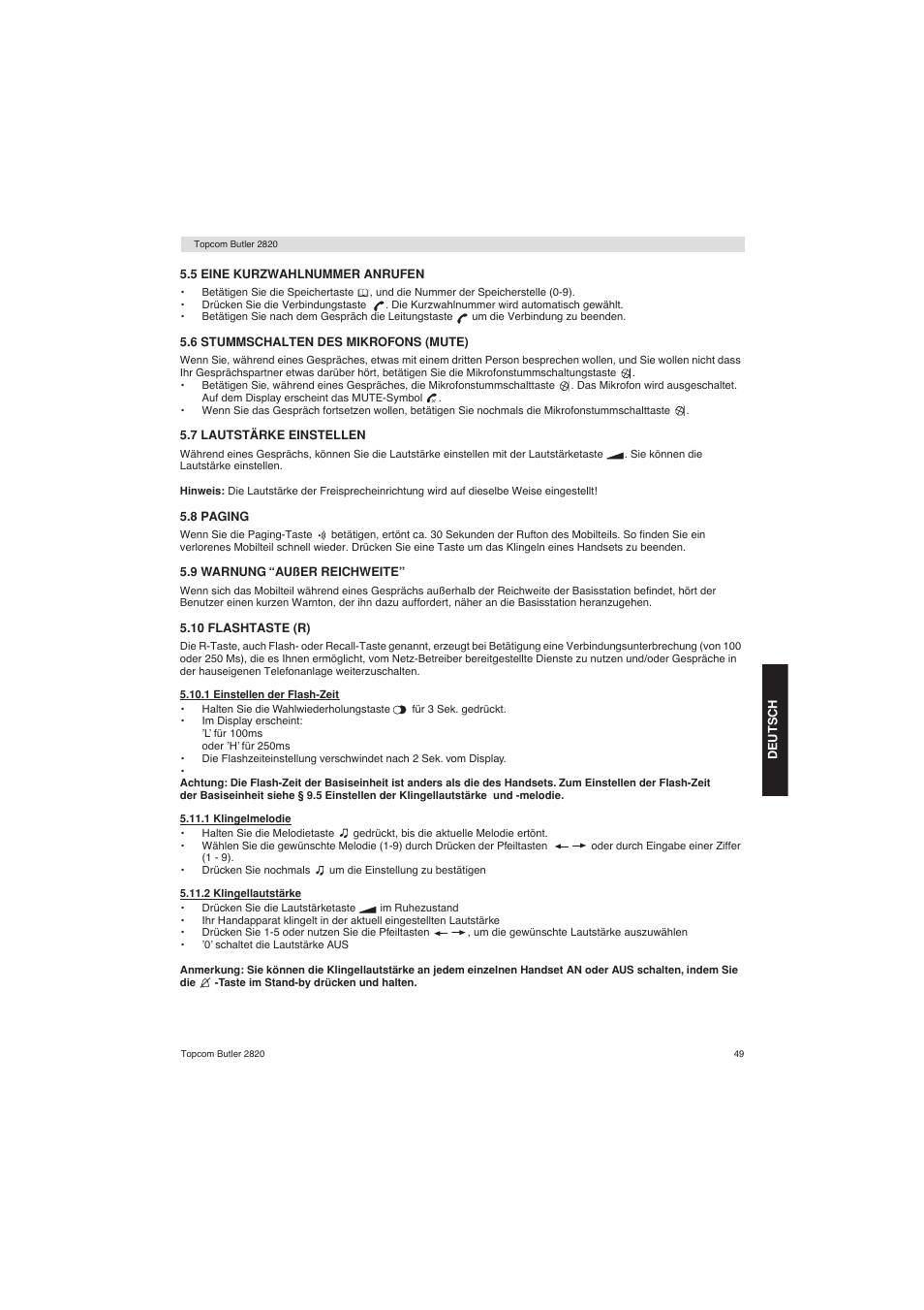 Topcom BUTLER 2820 User Manual | Page 49 / 56