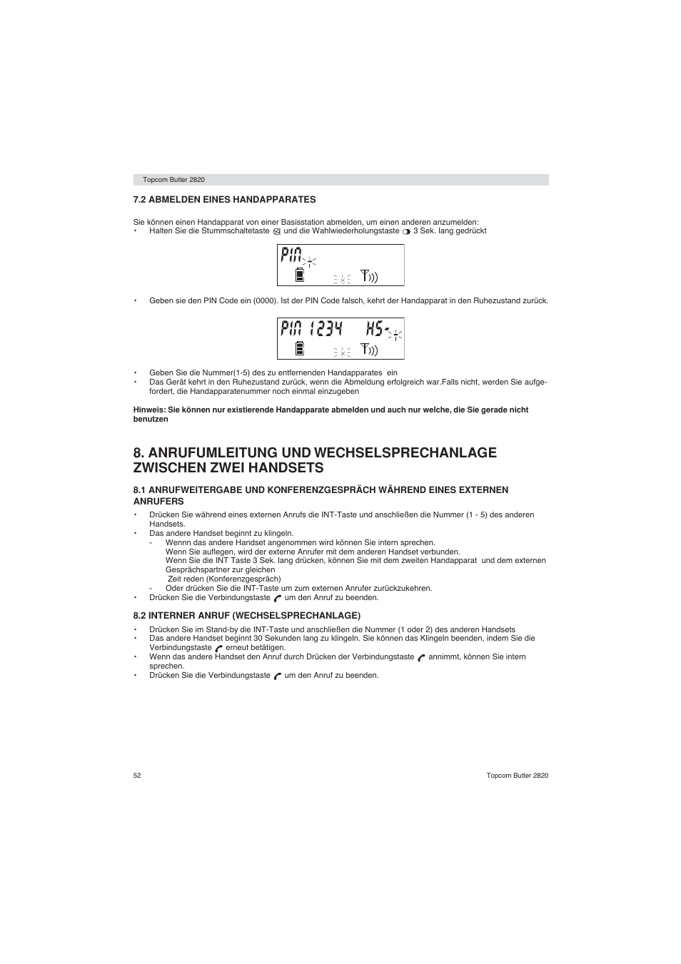 Topcom BUTLER 2820 User Manual | Page 52 / 56