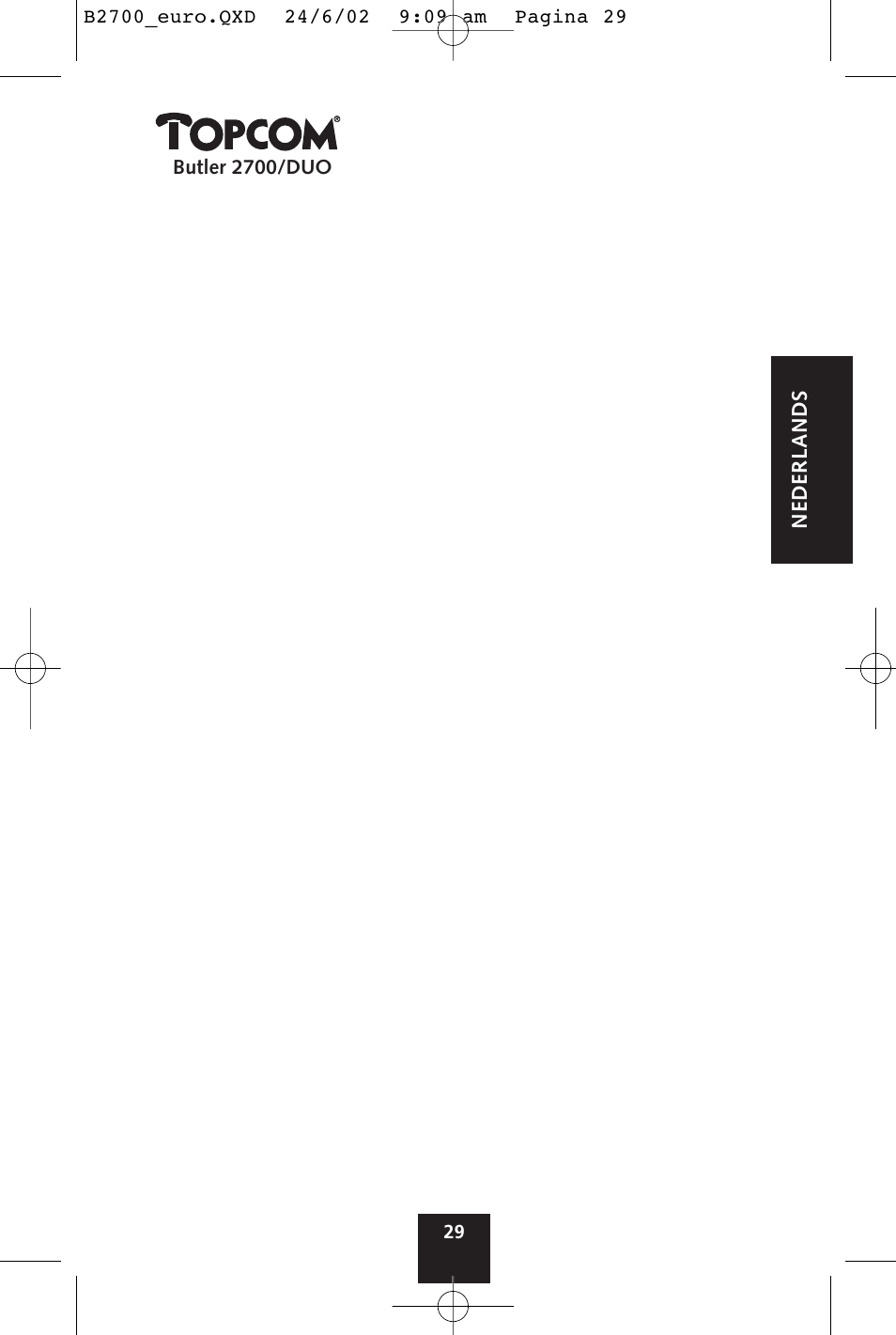 Topcom BUTLER 2700 User Manual | Page 29 / 58